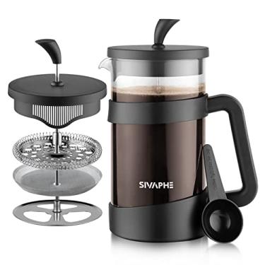 Imagem de Sivaphe French Press 960 g Cafeteira leve durável com alto borossilicato para 8 xícaras de plástico espumado
