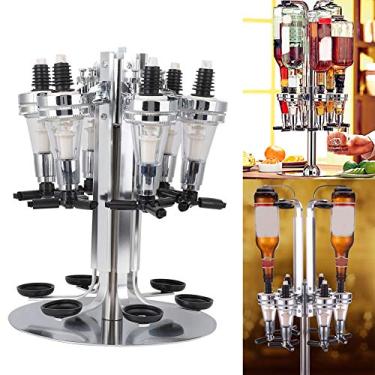 Imagem de Dispensador de Licor, Revólver Liquor Mix Dispenser Suporte de Bebidas Álcool Coptail Dispenser Porta-Vinho, 6 Bottles