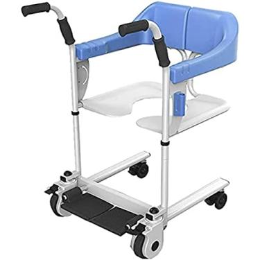 Imagem de Cadeiras de rodas de banheiro, cadeira de rodas de transporte de aço, elevador de paciente portátil, elevador multifuncional de transferência de paciente de corpo inteiro para idosos com ass