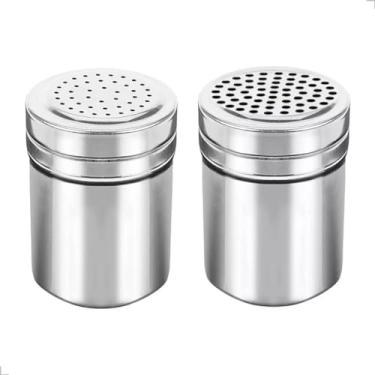 Imagem de Kit Polvilhador + Queijeira Aço Inox Porta Tempero C/tampa