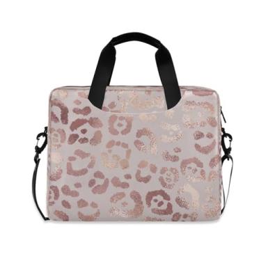 Imagem de Bolsa para laptop, bolsa de ombro, carteiro, maleta, estampa de leopardo, guepardo, ouro rosa para negócios, escritório, trabalho, Multi
