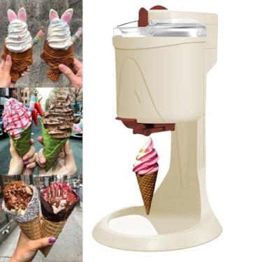 Imagem de CNAOHGHN MáQuina De Sorvete, MáQuina AutomáTica DoméStica De Sobremesas De Frutas Congeladas De 1000ml,FáCil De Usar Basta Fazer 10 Minutos,Com Copo Medidor E EspáTula