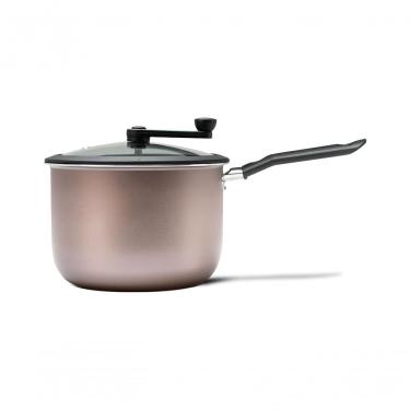 Imagem de Pipoqueira De Alumínio Com Antiaderente E Tampa De Vidro Com Trava 4,2 L Prata - Especiarias Brinox