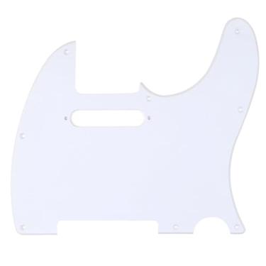 Imagem de Musiclily 8 Furos Escudo Tele Pickguard para Guitarra Fender EUA/Mexicana Made Telecaster Standard Estilo Moderno, 1 Camada Branco