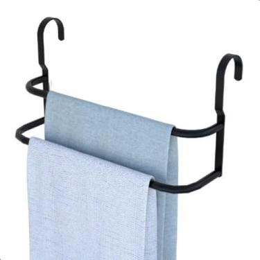 Imagem de UNIDAS STORE, Porta Toalhas Duplo Toalheiro Para Box Preto Fosco 60cm UN