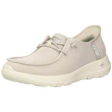 Imagem de Skechers Tênis feminino sem cadarço Go Walk Joy Moc Toe casual, castanho-acinzentado, 42, Cinzento-acastan, 10