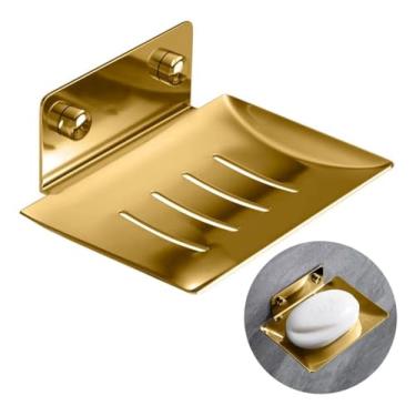 Imagem de Saboneteira Luxo Banheiro Porta Sabonete Parede Aço Inox 304 Diversas Cores - Brinovar (DOURADO)