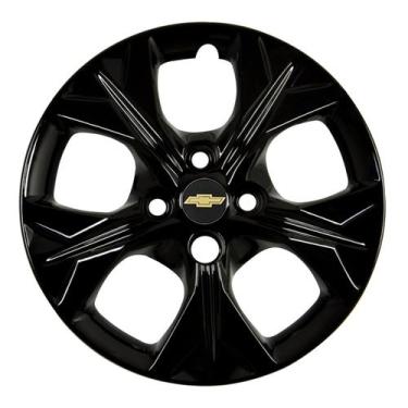 Imagem de Calota Esportiva 378CB Cubo Baixo 14 Preto Onix Prisma Pp - Garagem On