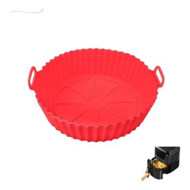 Imagem de Forma Cesto Silicone Fritadeira  Protetor Airfryer Antiaderente Redond