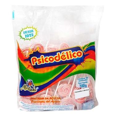 Imagem de Pirulito Psicodélico Vermelho/Branco - Martinha c/50