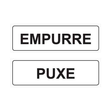 Imagem de Kit 2 Adesivos Para Porta Empurre E Puxe 2 Uni. - Adesivo  Empurre E P