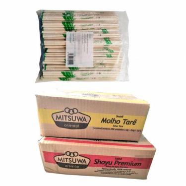 Imagem de Kit Delivery Mitsuwa Shoyu Sachê 250 + Tarê Sachê 250un + Hashi 100 pa