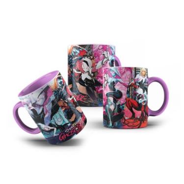 Imagem de Caneca de Porcelana Spider Girl Rosa Gwen Ghost Quadrinhos - VilelaGG