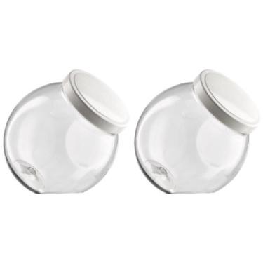 Imagem de Kit 2 Potes Plástico Bandeirante Tampa Branca Baleiro 500ml - Bandeira