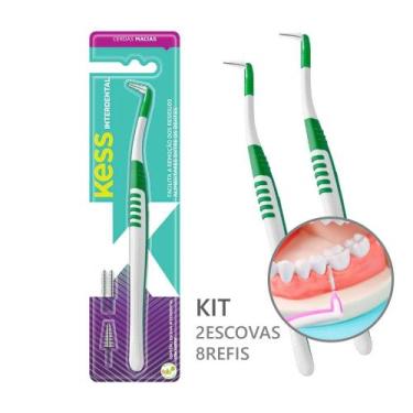 Imagem de Kit 2 Escova Interdental Cônica para Aparelho e Próteses com 8 Refis C