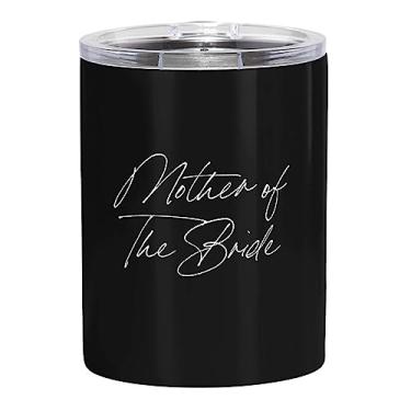 Imagem de Slant Collections Presentes para festa de casamento copo de viagem de aço inoxidável isolado copo de uísque duplo copo de moda antiga com tampa deslizante, 340 g, Mother Of The Bride