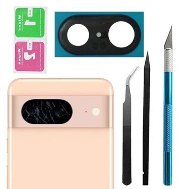 Imagem de Substituição de vidro da lente traseira da câmera traseira do Pixel 8 para vidro da câmera traseira do Google Pixel 8 com adesivo pré-instalado e kits de ferramentas de reparo