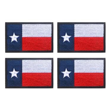 Imagem de 4 peças Texas State Lonely Star bandeira emblema bordado tático militar ferro na costura no emblema americano TX aplique perfeito para roupas, mochilas, colete, jaquetas, bonés