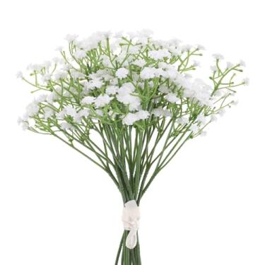 Imagem de 12 peças de flores artificiais para bebês, respiração artificial, gipsófila, toque real, flores falsas, flores artificiais, buquê de respiração para bebês, buquê de respiração para casamento,