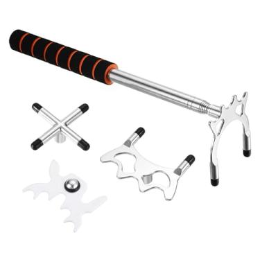 Imagem de PATIKIL Ponte retrátil para taco de bilhar, acessório de taco de sinuca de EVA com cabeça de ponte baixa/alta/cruzada de metal removível para competição de mesa de sinuca, prata/branco