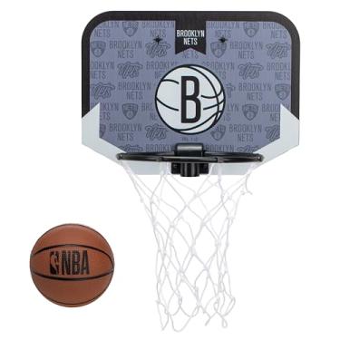 Imagem de Franklin Sports NBA Brooklyn Nets Mini Cesta de basquete sobre a porta - Mini cesta de basquete infantil com basquete - NBA Fan Shop Mini Argola para quarto + escritório - Conjunto de mini argolas