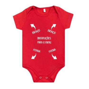 Imagem de Body Bebê Instruções Para o Papai Vermelho - Jeito Infantil, P