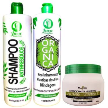 Imagem de Kit Ativo Progressiva Organica Juca 2x1l + Condicionador Hidratante Ja