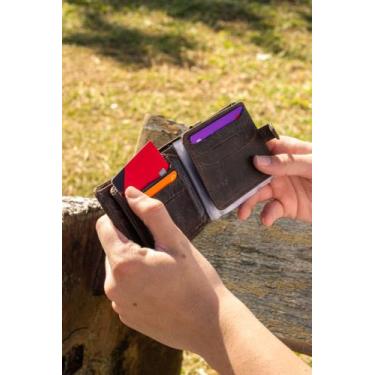 Imagem de Carteira Masculina de Couro Legitimo Porta Cartões Porta Documentos Rg