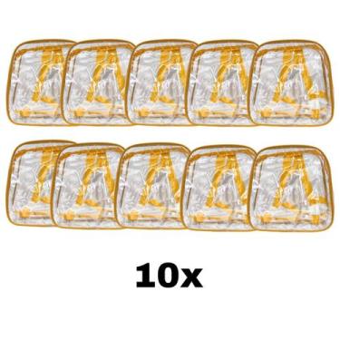 Imagem de KIT COM 10 MINI mochila AMARELA infantil transparente escola - Gii Mat