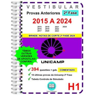 Imagem de Unicamp (H1) 2ª Fase Provas 2015 a 2024 Gabarito Comentado - Sala Do E