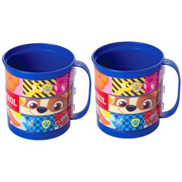 Imagem de Kit 2 Caneca Giratória Patrulha Canina Copo com Alça Plástica - Plasút