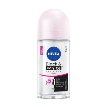 Imagem de Desodorante Antitranspirante Nivea Roll On Invisible Black & White Cle