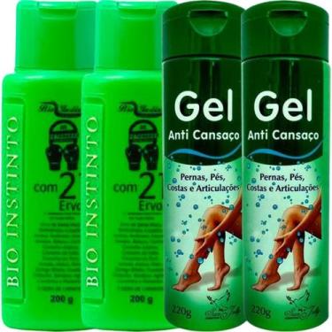 Imagem de Kit 2 Gel Detonador com 21 Ervas + 2 Gel Anti Cansaço Pernas Pés Costa
