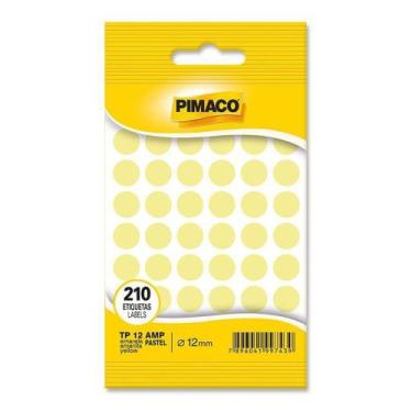 Imagem de Etiqueta adesiva TP12 amarelo pastel - Pimaco