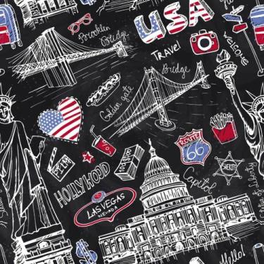 Imagem de Papel De Parede Temático Desenho Estados Unidos - 2,50x0,50m - DEKAL D