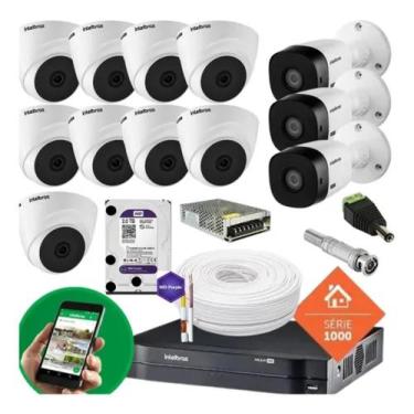 Imagem de Kit Cftv 12 Câmeras Intelbras Dvr 16 Canais C/ Hd 2tb Purple