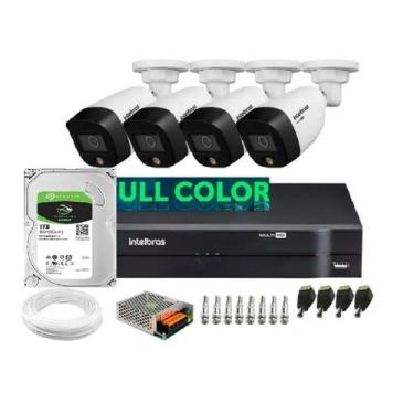 Imagem de Kit Intelbras 4 Cam. 1220b Full Color Dvr 4ch C/Hd 1 Tb