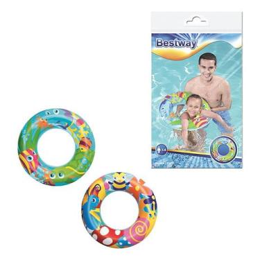 Imagem de Boia Infantil Inflável Redonda Proteção Piscina Praia 56cm - Bestway