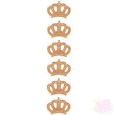 Imagem de Adesivo Strass - Coroa II Laranja - Loja do Papel