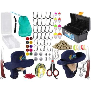 Imagem de Kit Pescador c/ 1 Caixa + 1 Estojo + Canivete e Chapéu (Ref. 110) - Li