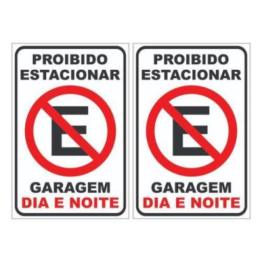Imagem de Kit 2 Placas Proibido Estacionar 30x20cm Ps 1mm - Royal Art
