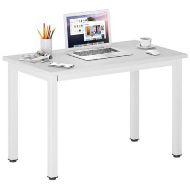 Imagem de DlandHome Mesa de computador, mesa simples moderna de 80 cm, mesa de computador, mesa de estudo para escritório em casa, branca
