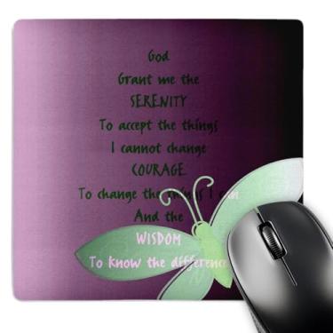 Imagem de 3dRose Mouse pad LLC 20 x 20 x 0,65 cm, arte roxa de oração da serenidade borboleta (mp_47246_1)
