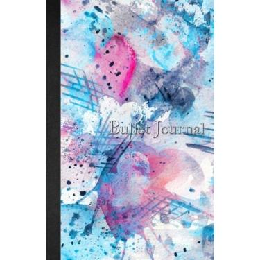 Imagem de Bullet Journal: Watercolor Blue and Red - Hearts - Notebook Dotted Grid - 110 pages (5.5 x 8.5) soft cover glossy finish - journal, planner, organizer, dot point