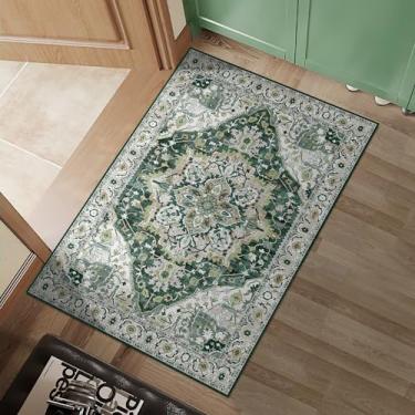 Imagem de Tapete de entrada Boho 2x3 pequeno tapete de casa de banho tapete de casa de fazenda fino lã sintética antiderrapante lavável tapete de piso de pelo baixo para cozinha de entrada frontal interna