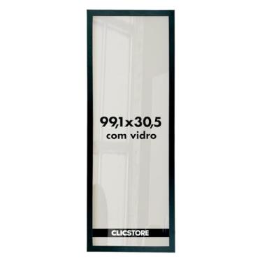 Imagem de Moldura para Quebra Cabeça Grow Puzzle 1500 peças 30,5x99,1 cm com Vidro Decoração Interiores Parede Sala Escritório (Preto)