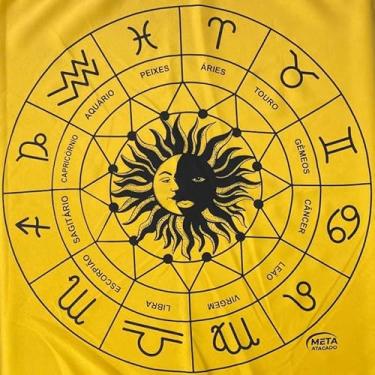 Imagem de META ATACADO, Toalha Silk Jogo de Cartas Tarot Zodíaco 70x70cm Cor:Amarela