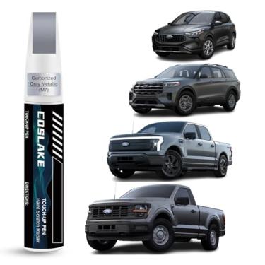 Imagem de COSLAKE Tinta de retoque de carro (cinza carbonizado metálico (M7)) para Ford, kit de reparo de arranhões de pintura de carro, solução rápida e fácil de reparar, caneta removedor de arranhões 2 em 1