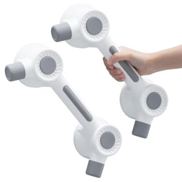 Imagem de TAILI Barras de apoio para banheiras e chuveiros, pacote com 2 barras adesivas super fortes para idosos, aderência de segurança de banheiro para azulejos de microfissuras, trilhos de chuveiro para