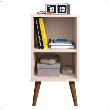 Imagem de Mesa de Cabeceira Compacta Retrô com Prateleira Charme (Off White)